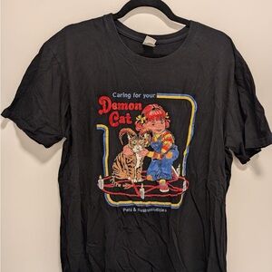 Demon Cat Graphic T-Shirt